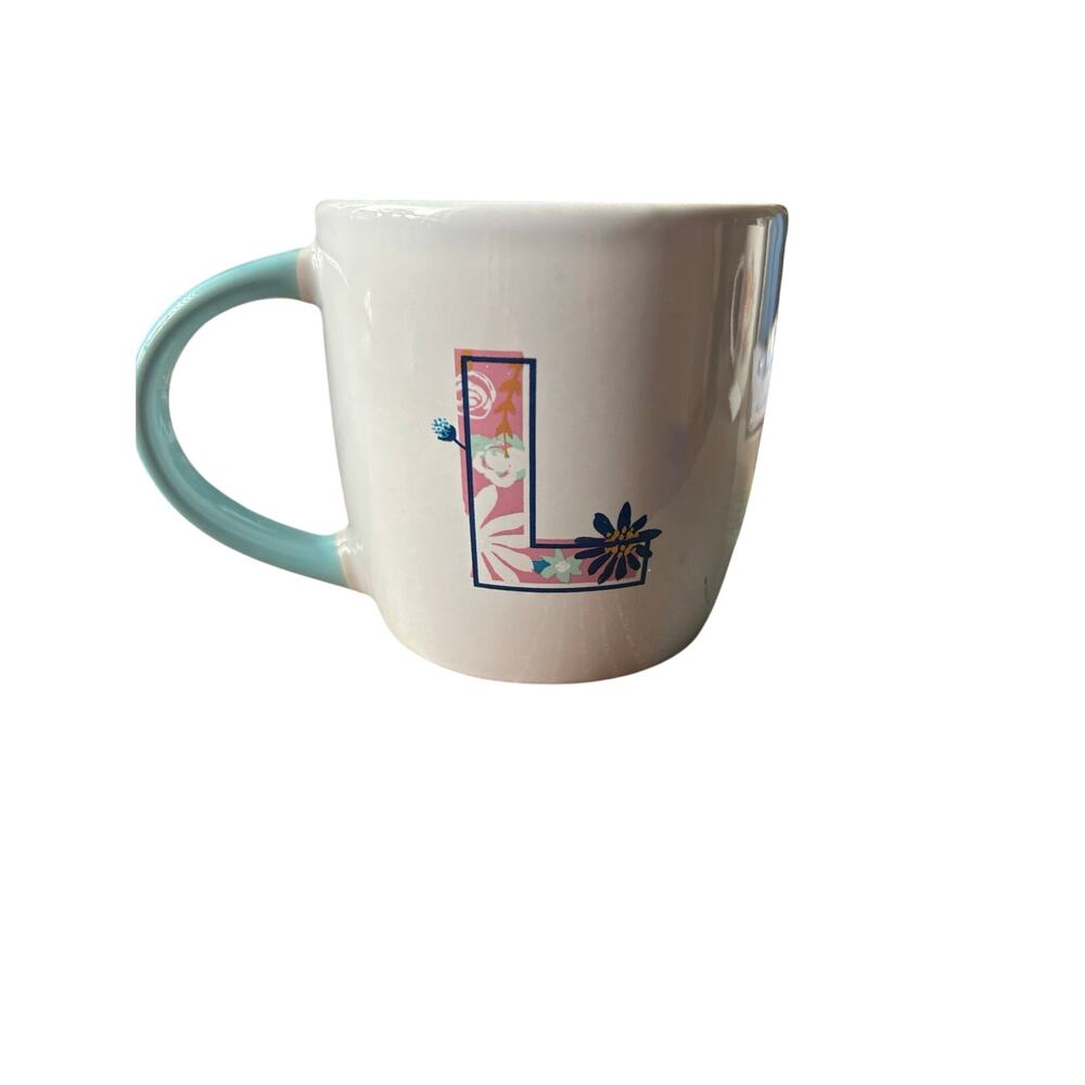 Hallmark monogrammed L ceramic coffee tea mug cup